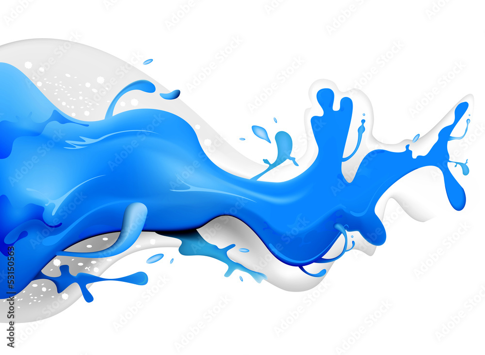 Blue splash on a white background Blue splash on a white background