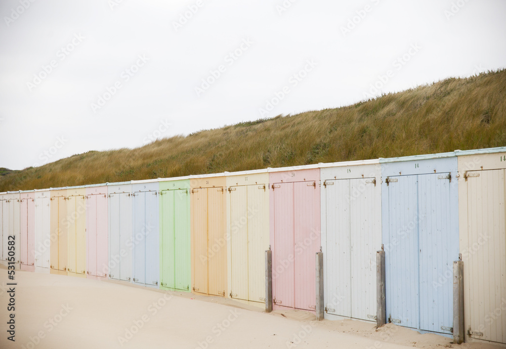 Naklejka premium cabane de plage