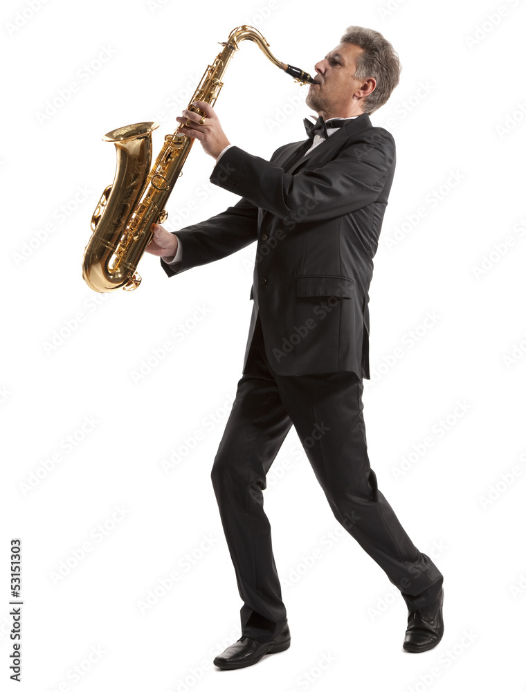 Naklejka premium Saxophonist