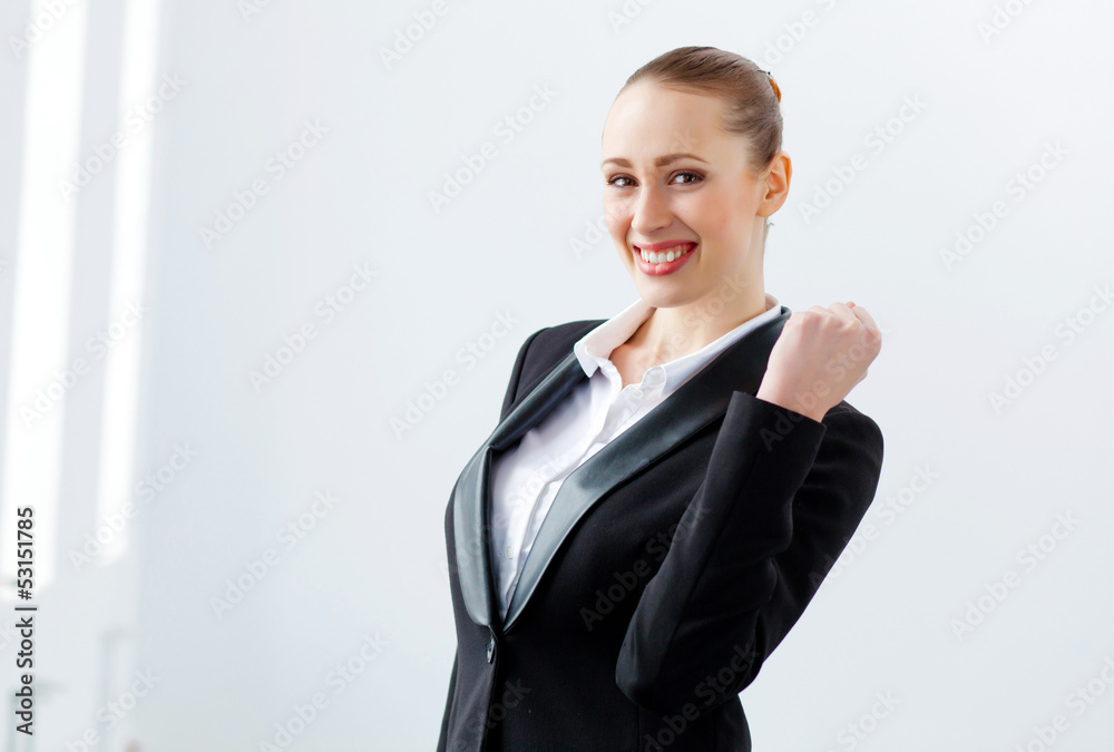 Attractive businesswoman in black suit Attractive businesswoman in black suit