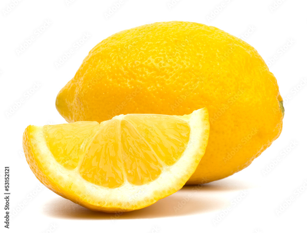 lemon and slice isolated on white background lemon and slice isolated on white background