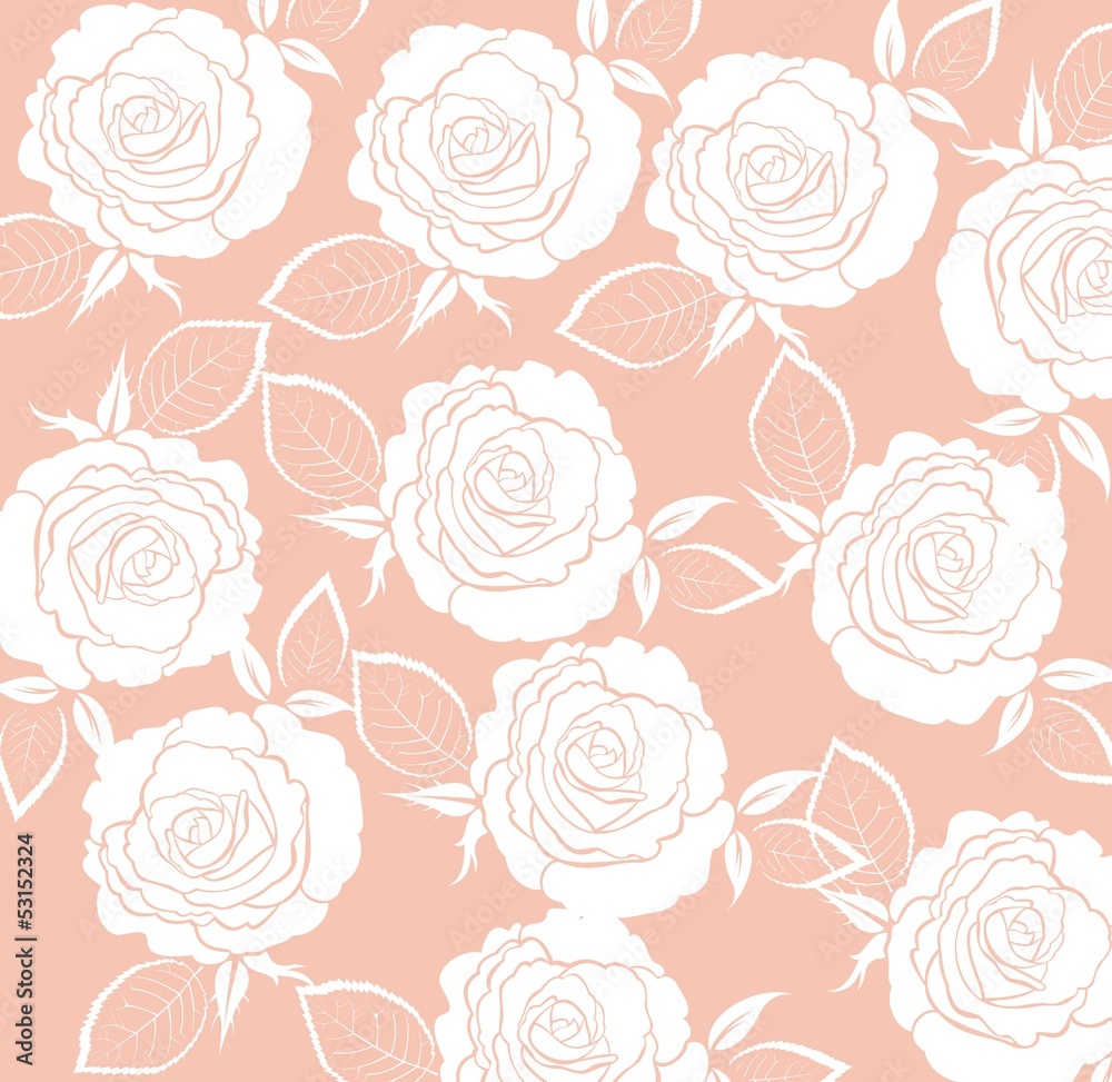 Floral seamless pattern with hand drawn roses Floral seamless pattern with hand drawn roses