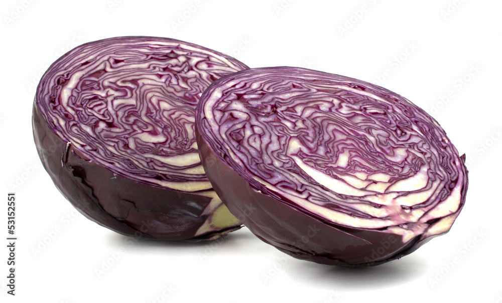 red cabbage isolated on white background