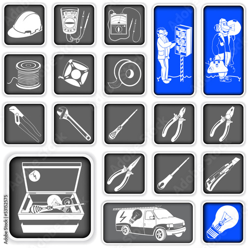 elektrician squared icons