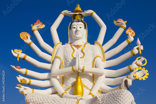 Big Guan Yin statue at Wat Plai Laem Temple, Koh Samui, Thailand photo