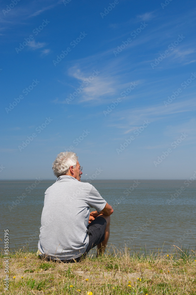 Fototapeta premium Sitting on Dutch Dyke