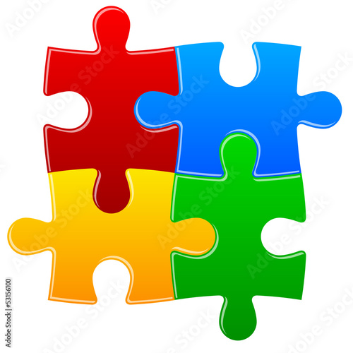 Four color puzzle background