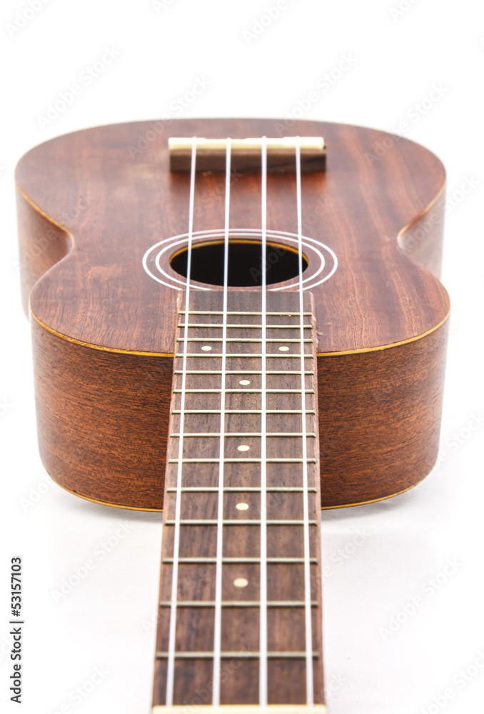 Obraz premium An ukulele on white background