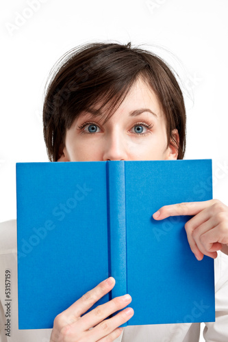 frightened student girl with a book © Adam Wasilewski