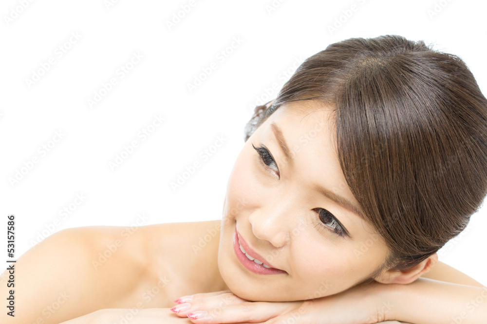 Beautiful young woman on white background Beautiful young woman on white background