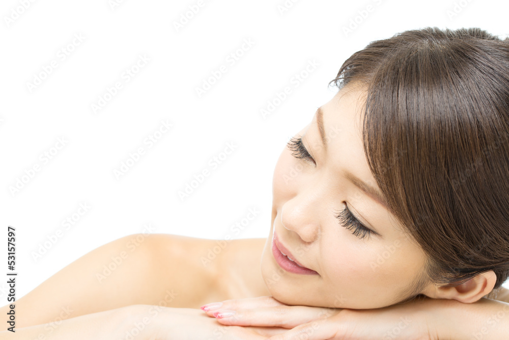 Beautiful young woman on white background Beautiful young woman on white background