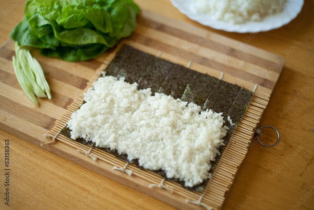 Obraz na płótnie sushi składnik ryż w salonie