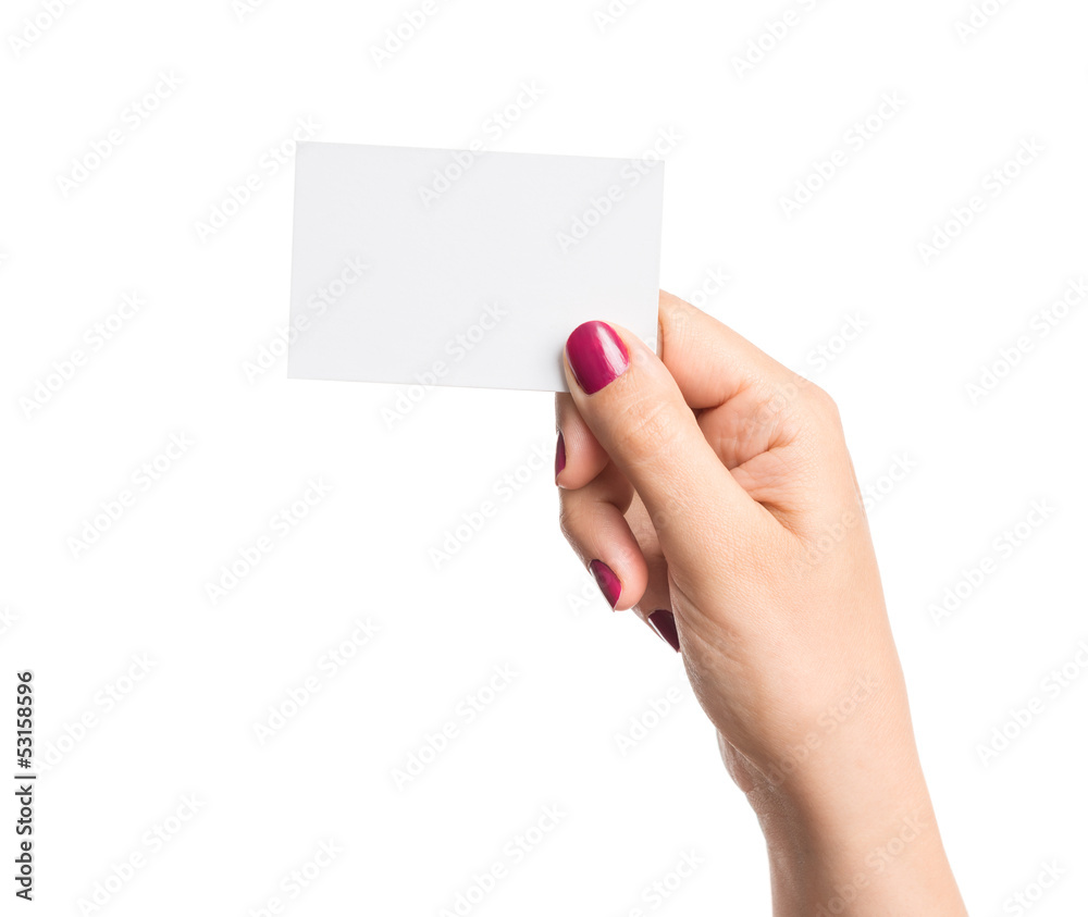 Business card in hand Business card in hand