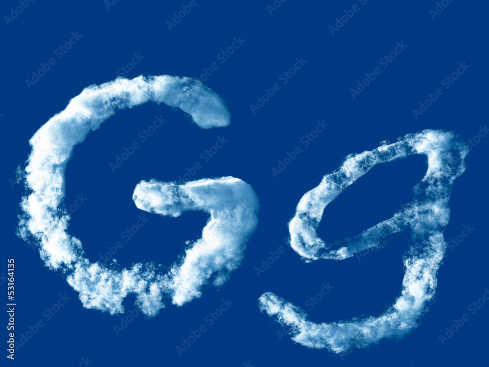 Letter 'G' from clouds alphabet Letter 'G' from clouds alphabet