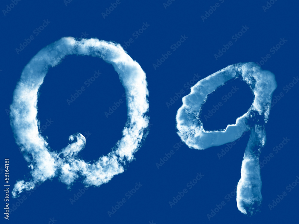 Naklejka premium Letter 'Q' from clouds alphabet