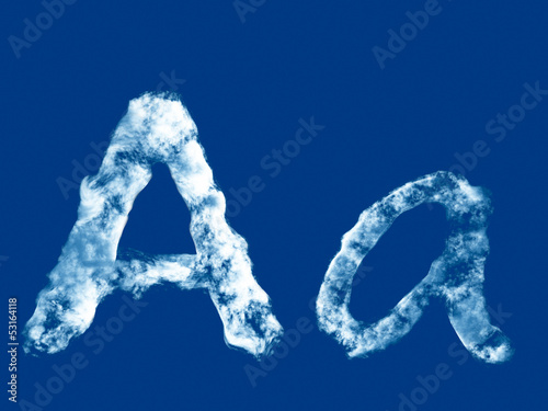Letter 'A' from clouds alphabet