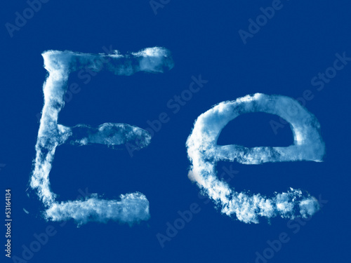 Letter 'E' from clouds alphabet