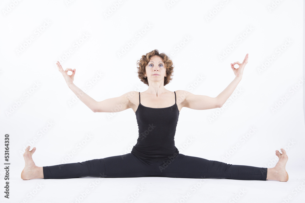 yoga posture deep straddle split front view yoga posture deep straddle split front view