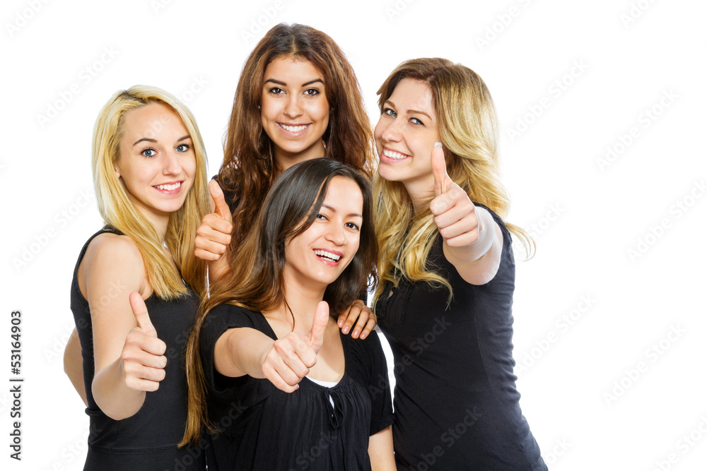 Group of girls with thumbs up Group of girls with thumbs up