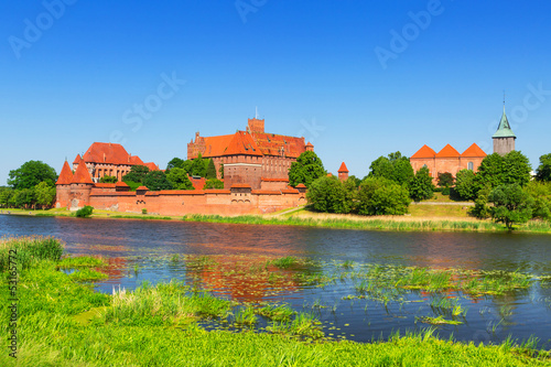 Fototapeta Naklejka Na Ścianę i Meble -  Malbork castle in summer scenery, Poland