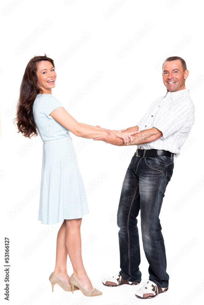 Smiling couple in studio Smiling couple in studio