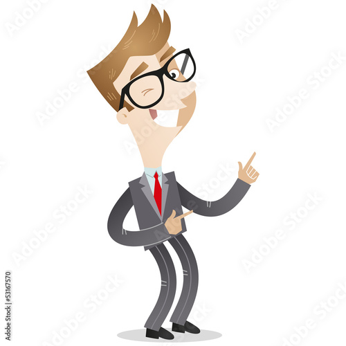 Businessman, winking, gesturing, supporting, happy