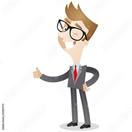 Businessman, thumbs up, smiling, winking