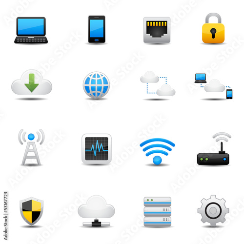 Network and cloud computing icons