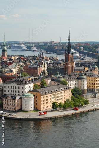 Photography View of Old Town (Gamla Stan) in the center of Stockholm