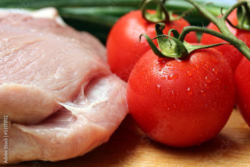 fresh vegetables and meat