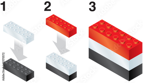 Building blocks making Yemen flag