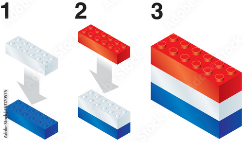 Building blocks making Netherlands flag