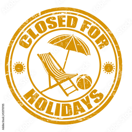 Closed for holidays stamp
