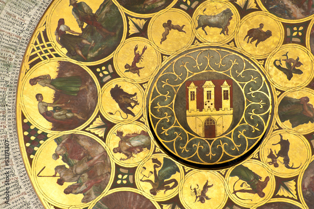 Wheel of zodiac in Prague