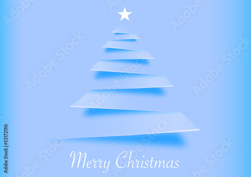 Albero di Natale biglietto auguri azzurro photo