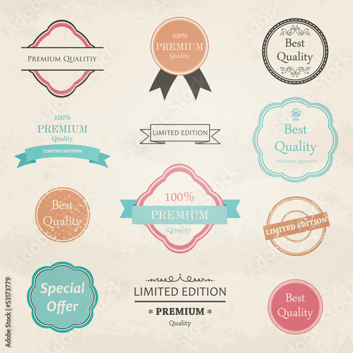 Vector Illustration of Vintage Badges and Labels