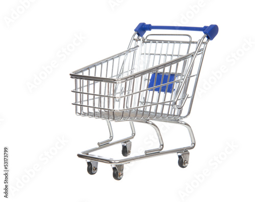 Empty shopping cart for sale isolated