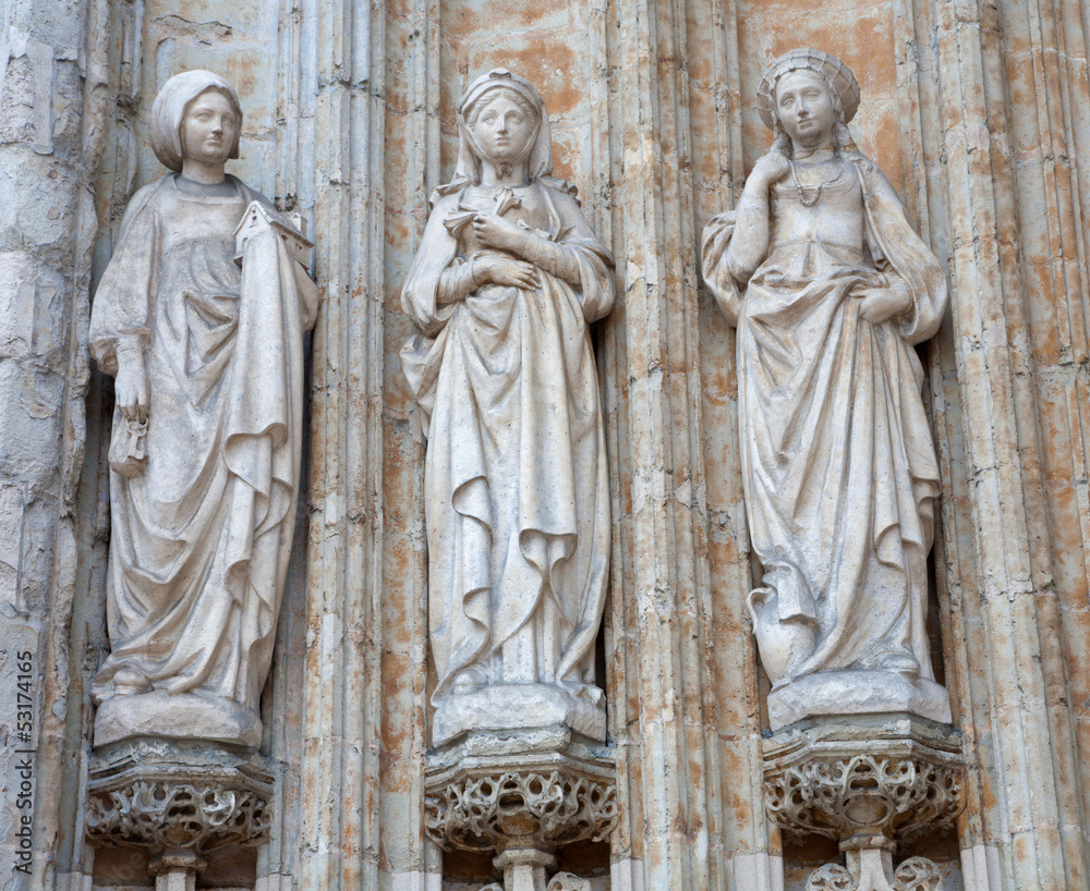 Bruissels - Detail from side portal of Notre Dame du Sablon