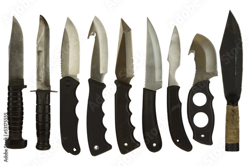 Sheath Knives Isolated on a White Background