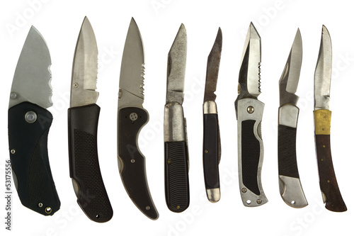Pocket Knives Isolated on White