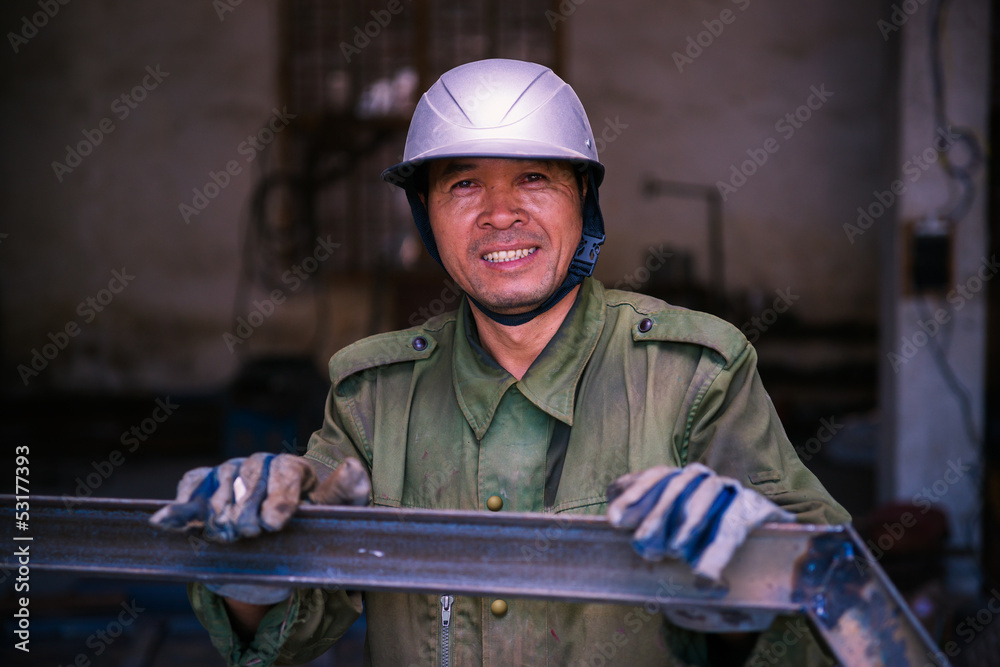 smiling Chinese worker portrait
