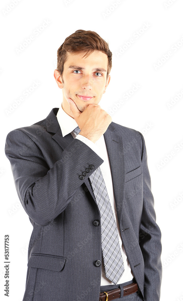 Portrait of young businessman, isolated on white Portrait of young businessman, isolated on white