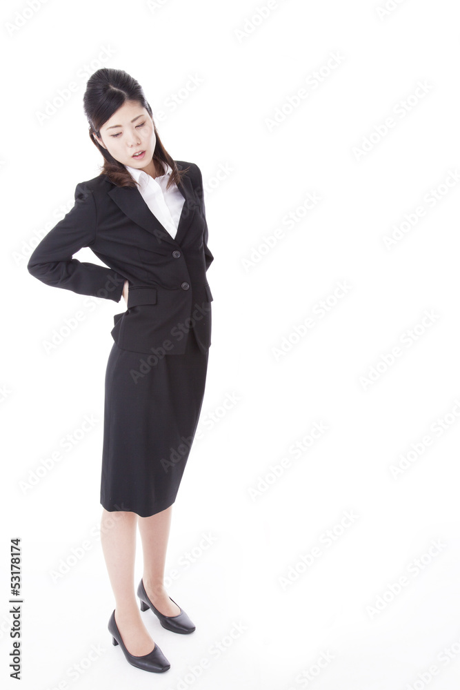business woman who are troubled with low back pain business woman who are troubled with low back pain