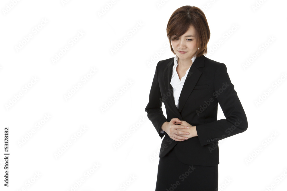 business woman suffering from abdominal pain business woman suffering from abdominal pain