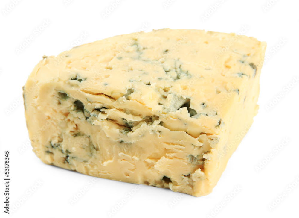 Tasty blue cheese, isolated on white