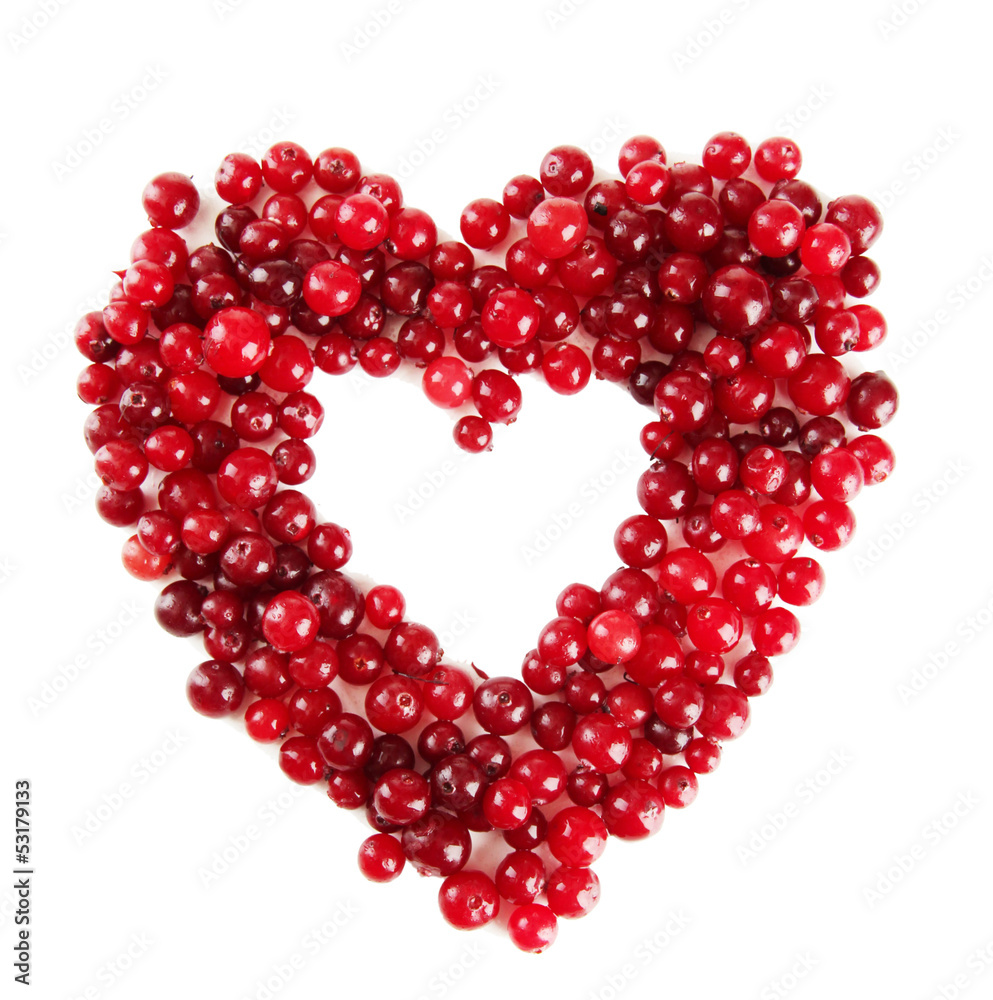Ripe red cranberries, isolated on white. Ripe red cranberries, isolated on white.