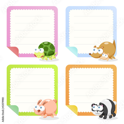 cute animal note papers collection