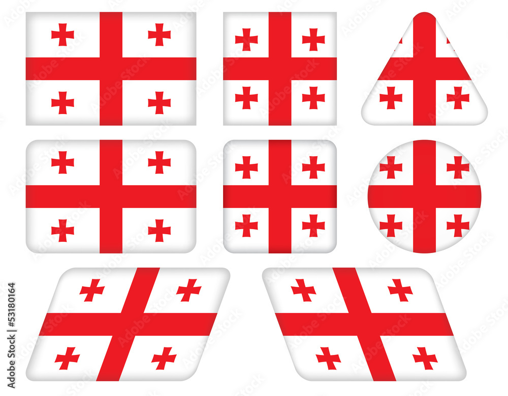 set of buttons with flag of Georgia set of buttons with flag of Georgia