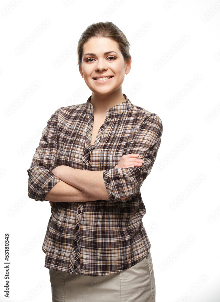 happy and smiling woman isolated portrait