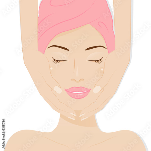 Spa. Care skin of face beautiful woman.
